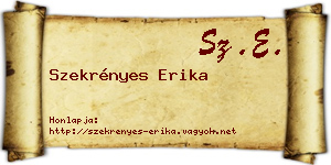 Szekrényes Erika névjegykártya